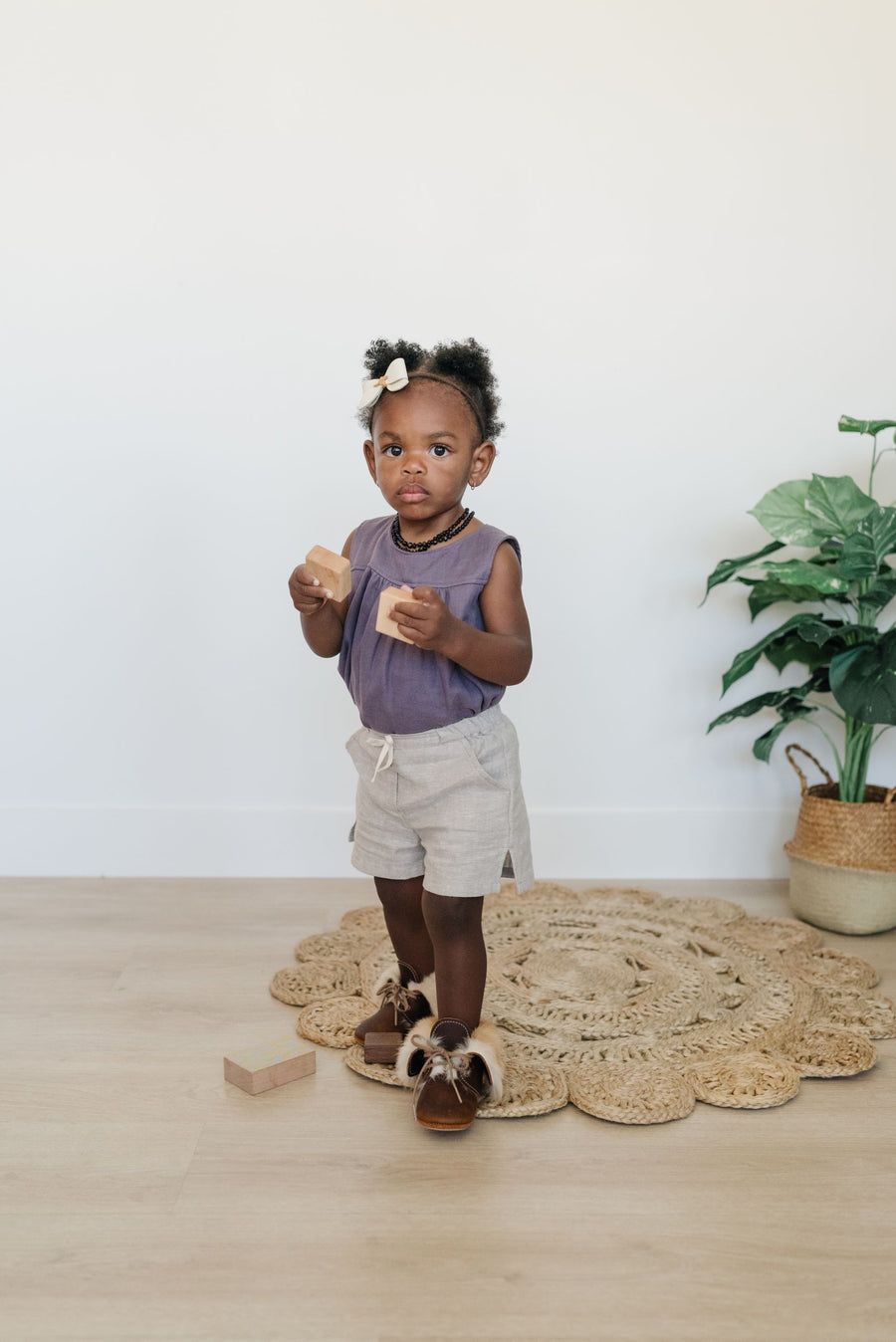 Canopy Shorts with Garden Top and Fur Boots